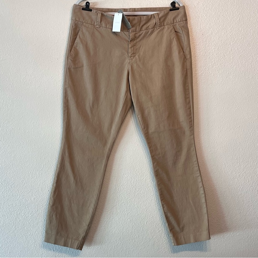 J.Crew Woman’s Andie Classic Khaki Chino Cotton Stretch Casual Pants size 12 NEW
